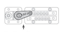 779-LBZ-2-B Łącznik listwy Z do l. minusowej lub uchwytu bezp.