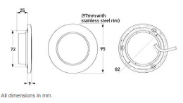 2JA 980 940-111 EuroLED 95 Lampa LED, światło białe ciepłe, mocowanie śruba
