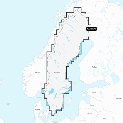 Mapa Navionics+ Regular NAEU067R (Szwecja, jeziora i rzeki) na karcie mSD