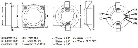 2JA 017 884-001 Lampa Hella Apelo EuroLED75 RGB/W, oświetlenie w dół, okrągła, ramka biały plastik