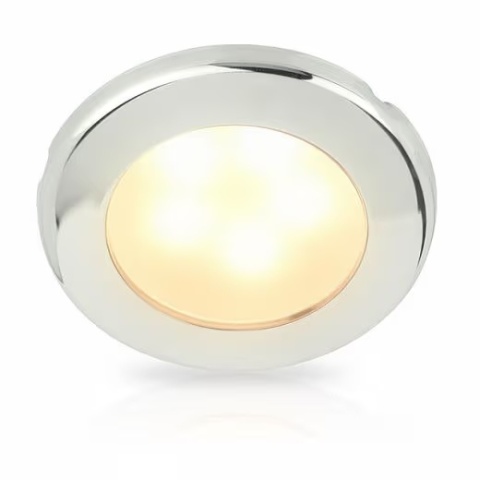 2JA 958 109-121 Lampa EuroLED 75, światło białe ciepłe, obręcz nierdzewna stal, montaż wpuszczany, mocowanie śrubowe