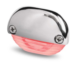 2JA 958 126-231 Lampa podstopniowa, światło czerwone, nierdzewna nakładka