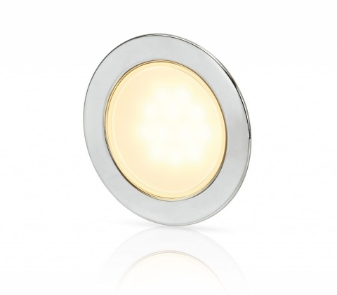 2JA 958 340-027 Lampa EuroLED 95 gen2, światło białe ciepłe, okrągła, ramka nierdzewna, mocowanie zaciski sprężynowe, OEM