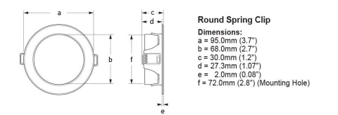 2JA 958 340-137 Lampa EuroLED 95 gen2, 12/24V, okrągła, światło białe/niebieskie, mocowanie zaciski sprężynowe, obud. chrom, OEM