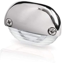 2JA 998 560-161 Lampa podstopniowa, biała, nierdzewna nakładka