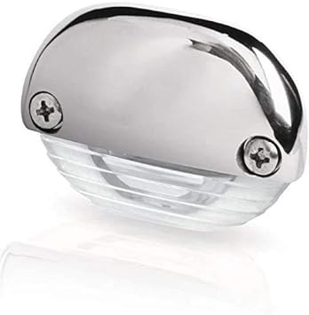 2JA 998 560-161 Lampa podstopniowa, biała, nierdzewna nakładka