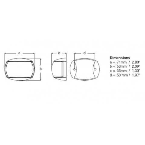 2LT 980 520-517 Lampa NaviLED Compact, RUFA, 2NM, kabel 12cm, biała obudowa, OEM, BSH, USCG