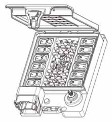 CBMD12-R 12-kanałowy opcjonalny moduł obejścia MPower DC do stosowania z CLMD12 lub CLMD16 (z bezpiecznikami i przewodem poł.)