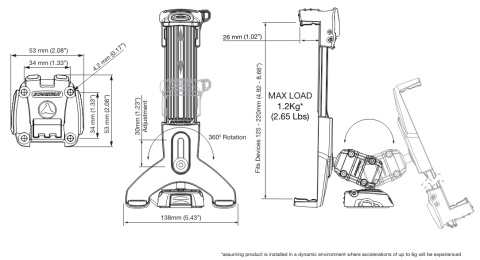 RLS-508-401 Zestaw do montażu tabletu na śrubach ROKK Mini