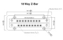 777-Z18W-200 Listwa minusowa Z-bar 200A, 18-drożna MC10