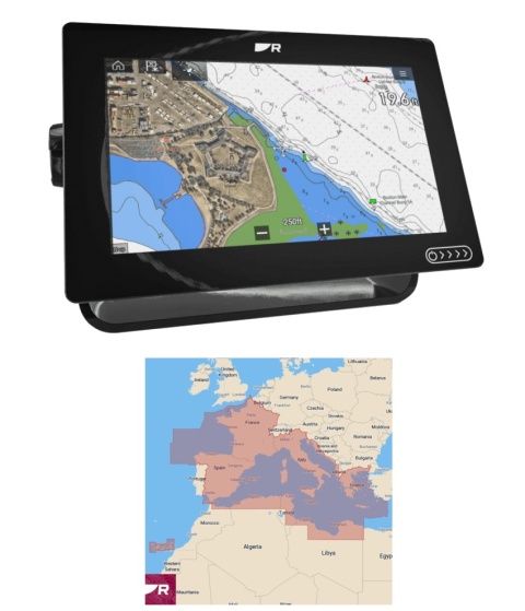 E70636-00-MED Axiom+ 9, wskaźnik wielofunkcyjny 9", ploter map z mapą LightHouse Charts Morze Śródziemne
