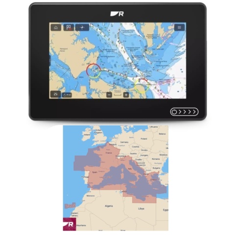 E70720-00-MED Axiom 2 Ploter map z ekranem 7", bez przetwornika, mapa LightHouse Charts Morze Sródziemne