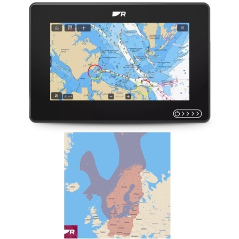 E70720-00-NEU Axiom 2 Ploter map z ekranem 7", bez przetwornika, mapa LightHouse Charts Europa Północna