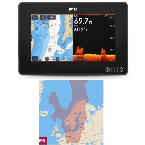 E70721-00-NEU Axiom 2 Ploter map z ekranem 7" z sonarem RealVision 3D, bez przetwornika, mapa LightHouse Charts Europa Północna