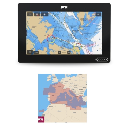 E70722-00-MED Axiom 2 Ploter map z ekranem 9", bez przetwornika, mapa LightHouse Charts Morze Środziemne