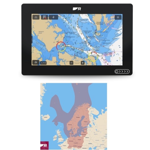 E70722-00-NEU Axiom 2 Ploter map z ekranem 9", bez przetwornika, mapa LightHouse Charts Europa Północna