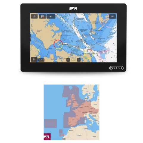 E70722-00-WEU Axiom 2 Ploter map z ekranem 9", bez przetwornika, mapa LightHouse Charts Europa Zachodnia