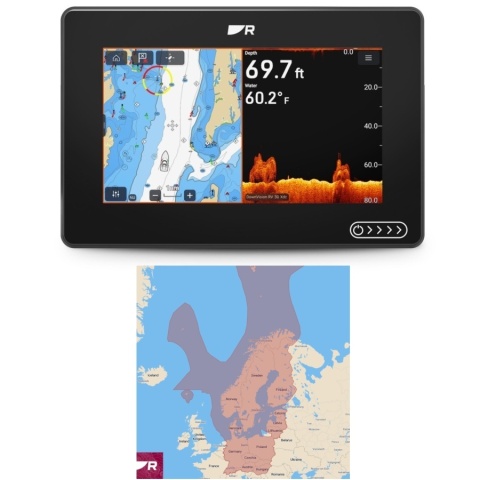 E70723-00-NEU Axiom 2 Ploter map z ekranem 9" z sonarem RealVision 3D, bez przetwornika, mapa LightHouse Charts Europa Północna
