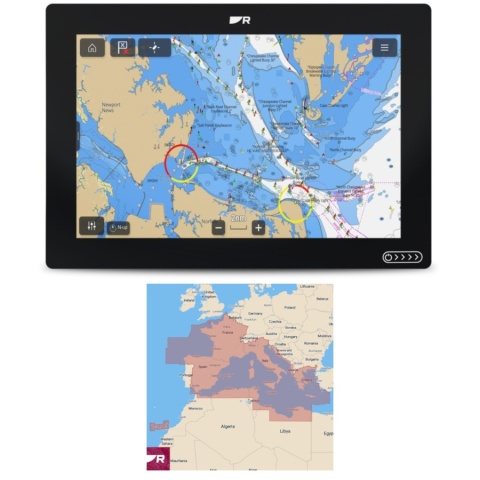 E70724-00-MED Axiom 2 Ploter map z ekranem 12", bez przetwornika, mapa LightHouse Charts Morze Śródziemne