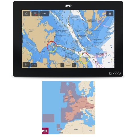 E70724-00-WEU Axiom 2 Ploter map z ekranem 12", bez przetwornika, mapa LightHouse Charts Europa Zachodnia