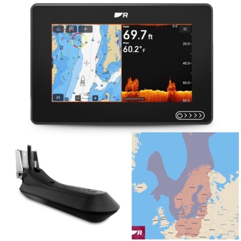 E70725-03-NEU Axiom 2 Ploter map z ekranem 12" z sonarem RealVision 3D, przetw. RV-100, mapa LightHouse Charts Europa Północna